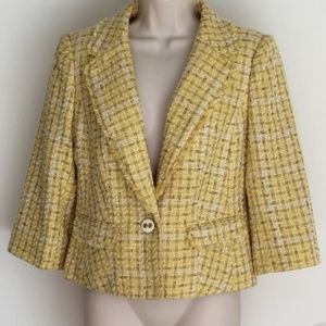 The Limited Yellow Tweed Blazer